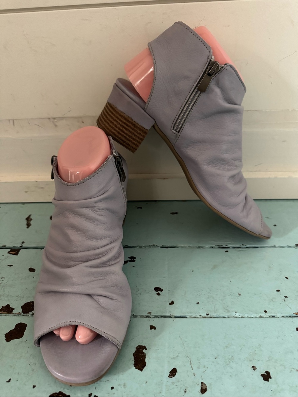 Everly Size EU 39 SoftRuched Leather Style GIA-02 Mauve Grey 2” Heel